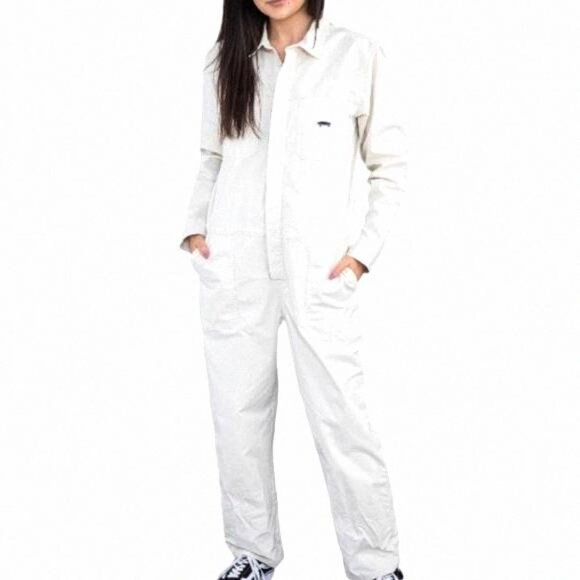 VANS Lizzie Armanto Jumpsuit Beige Cotton Stretch VN00036389F Size Women's Skate - Picture 2 of 6
